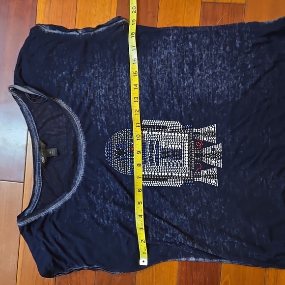 Star Wars Rock & Republic R2D2 Navy Blue Sheer Tissue Top - Medium - Picture 5 of 9